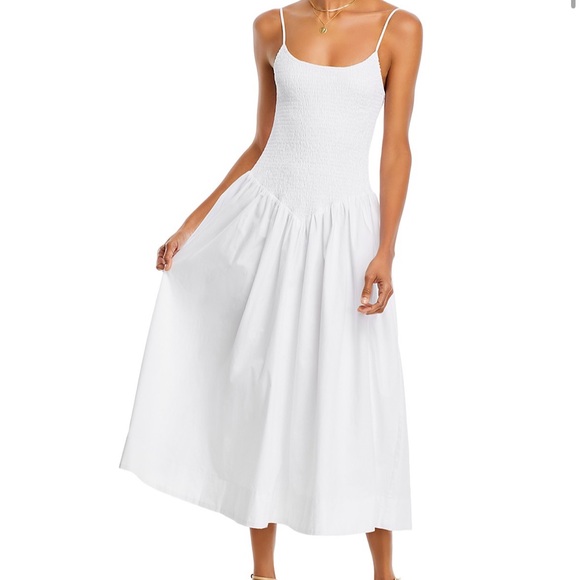 Dresses & Skirts - Lucy Paris Bloomingdale Chic White smocked Midi Dress with Timeless Elegance